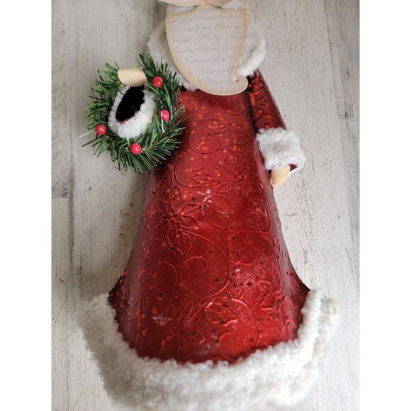 pier 1 ? Metal rustic Santa Claus wreath Xmas home decor figure unique - Picture 2 of 11